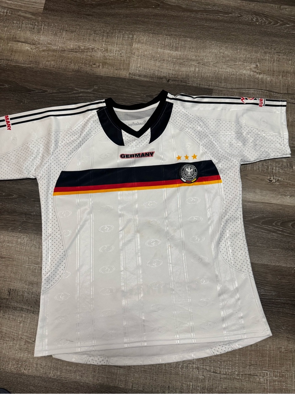 Germany Kids Soccer Jersey - White with Black, Red & Gold Trim